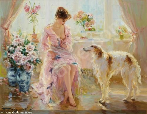 500x388 The 134 Best Borzoi Images On Greyhounds, Russian - Borzoi Painting