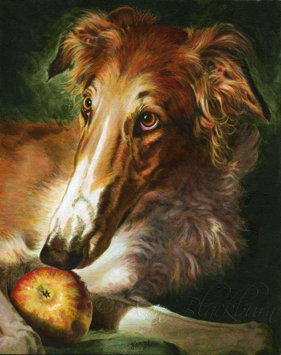 900x1138 Timber, Completed. - Borzoi Painting