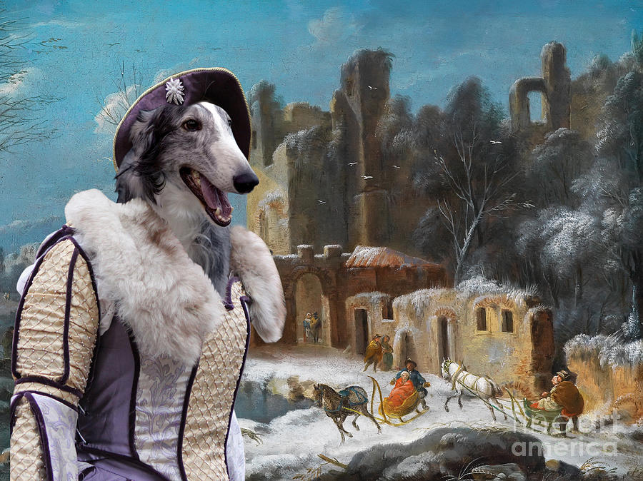 900x674 Borzoi - Borzoi Painting