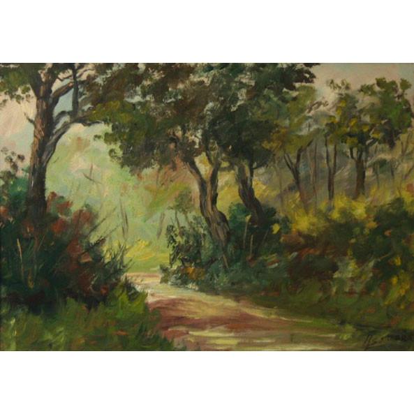 593x593 Oil Painting Signed Assuero Fogli - Bosco Painting