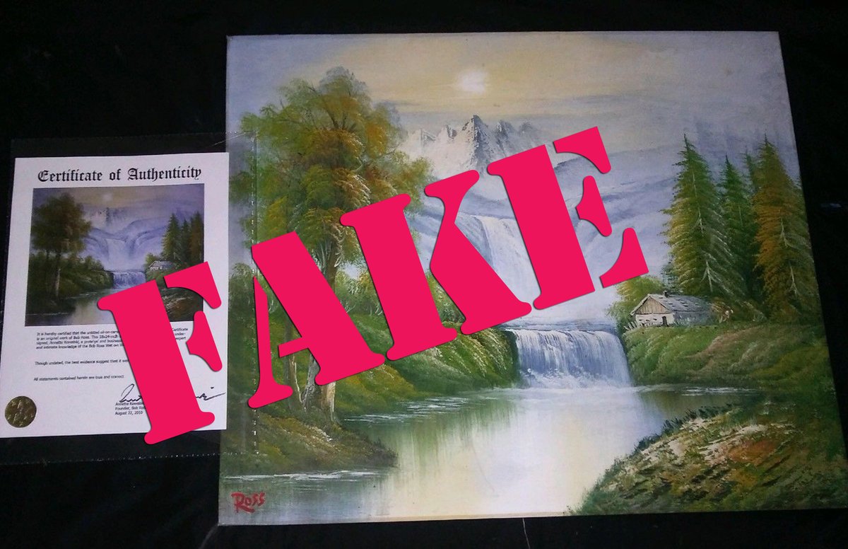 1200x776 Bob Ross Official On Twitter Warning! The Seller Of This - Boss Ross Original Painting