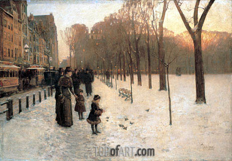 463x322 Boston Common - Boston Common Painting
