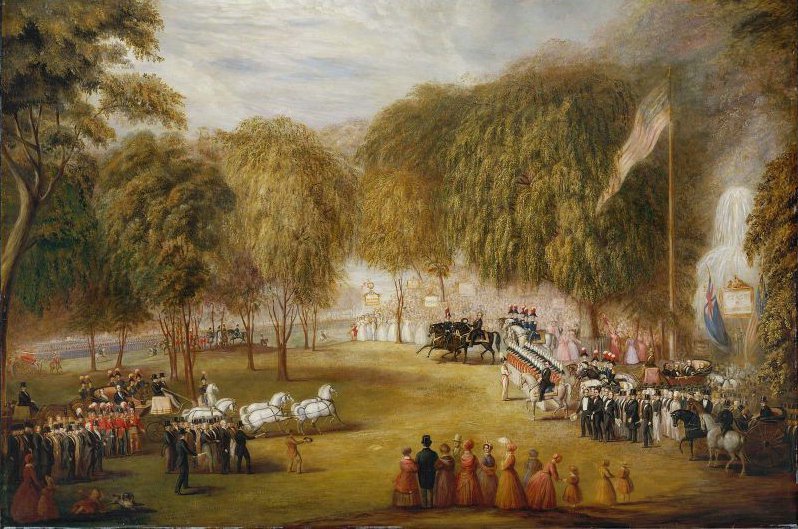 798x529 Railroad Jubilee On Boston Common 1851 Painting William Sharp - Boston Common Painting
