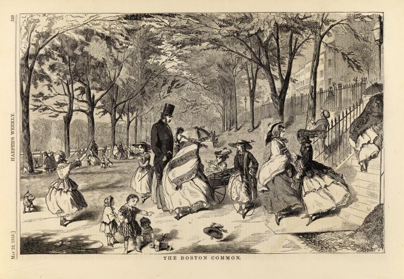 800x553 The Boston Common, From Harper's Weekly, May 22, 1858 - Boston Common Painting