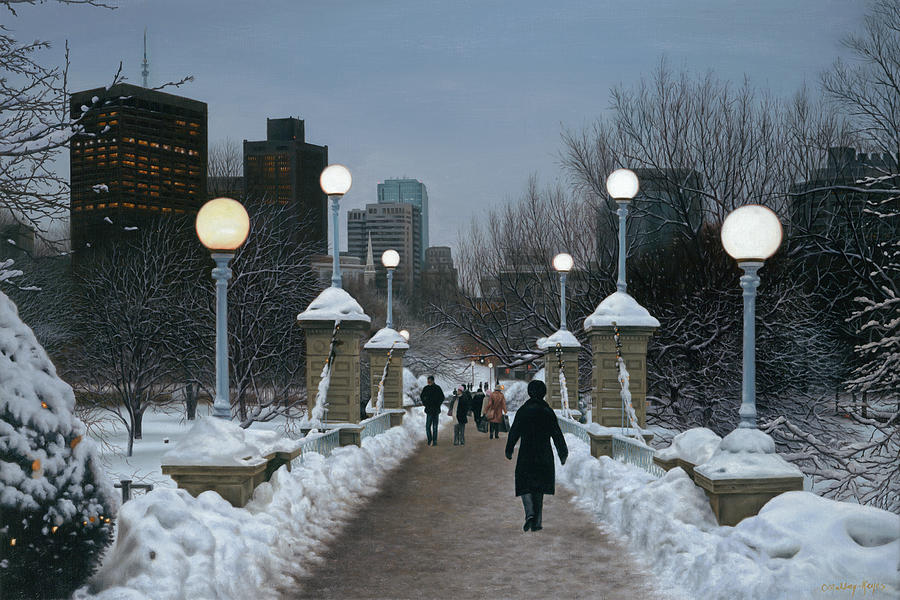 900x600 Winter Glow - Boston Common Painting