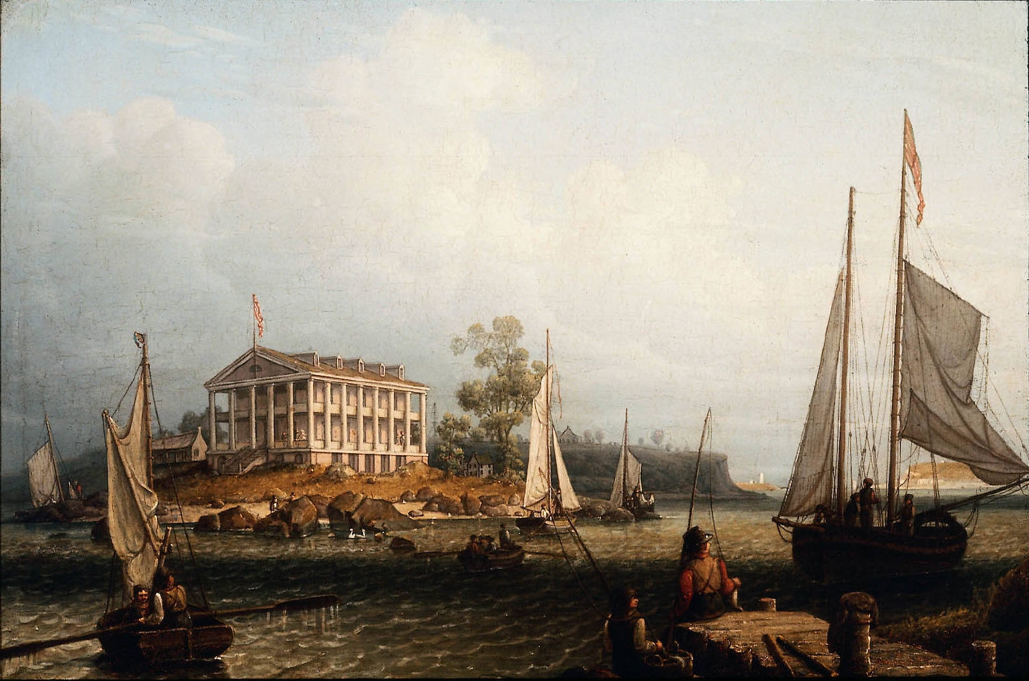 1502x995 Filerobert Salmon - Boston Harbor Painting