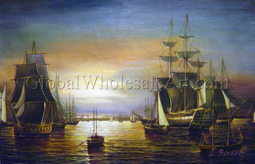 815x525 Fitz Hugh Lane - Boston Harbor Painting