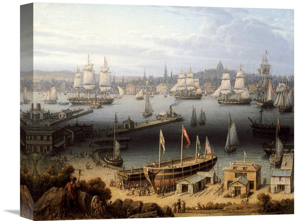 1200x881 Global Gallery - Boston Harbor Painting