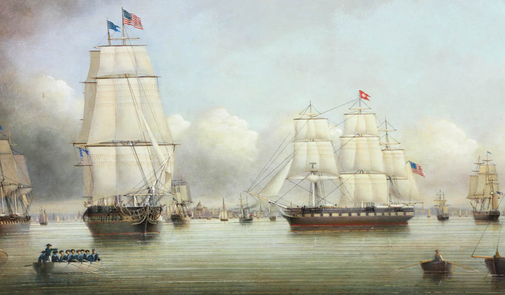 1000x584 Lot Detail - Boston Harbor Painting