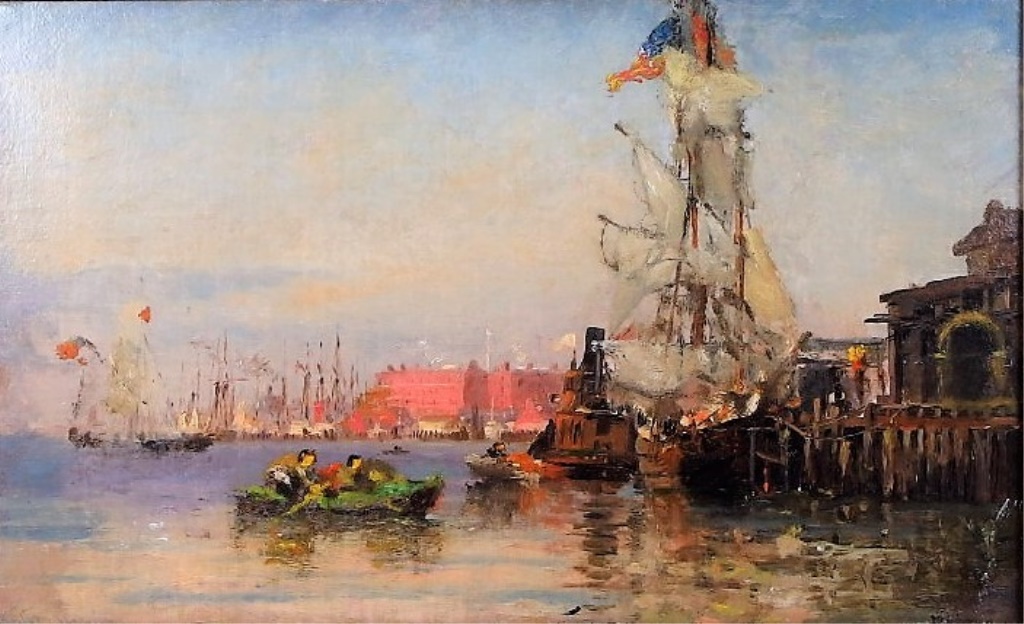 Boston Harbor Painting at PaintingValley.com | Explore collection of ...