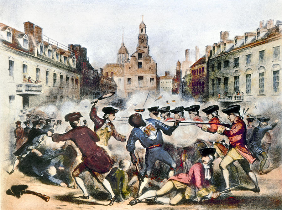 900x671 Boston Massacre, 1770 Painting By Granger - Boston Massacre Painting