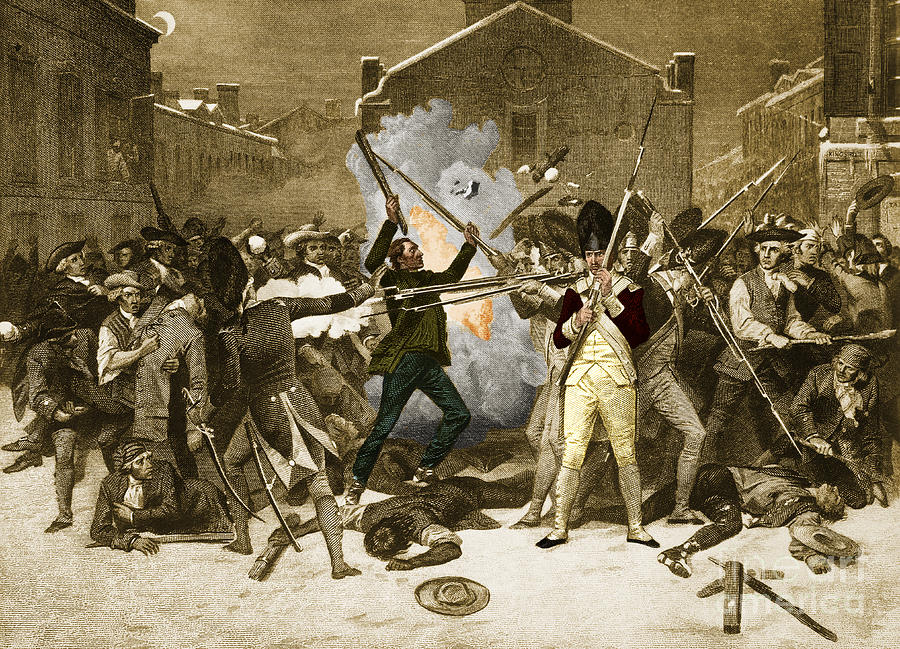 900x649 Boston Massacre, 1770 Photograph By Photo Researchers - Boston Massacre Painting