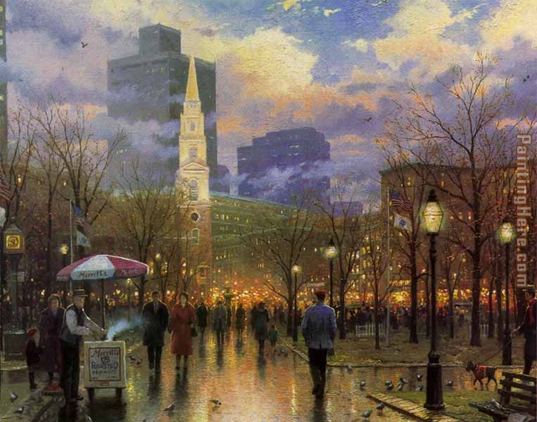 763x600 Thomas Kinkade Boston Painting Anysize 50% Off - Boston Oil Painting