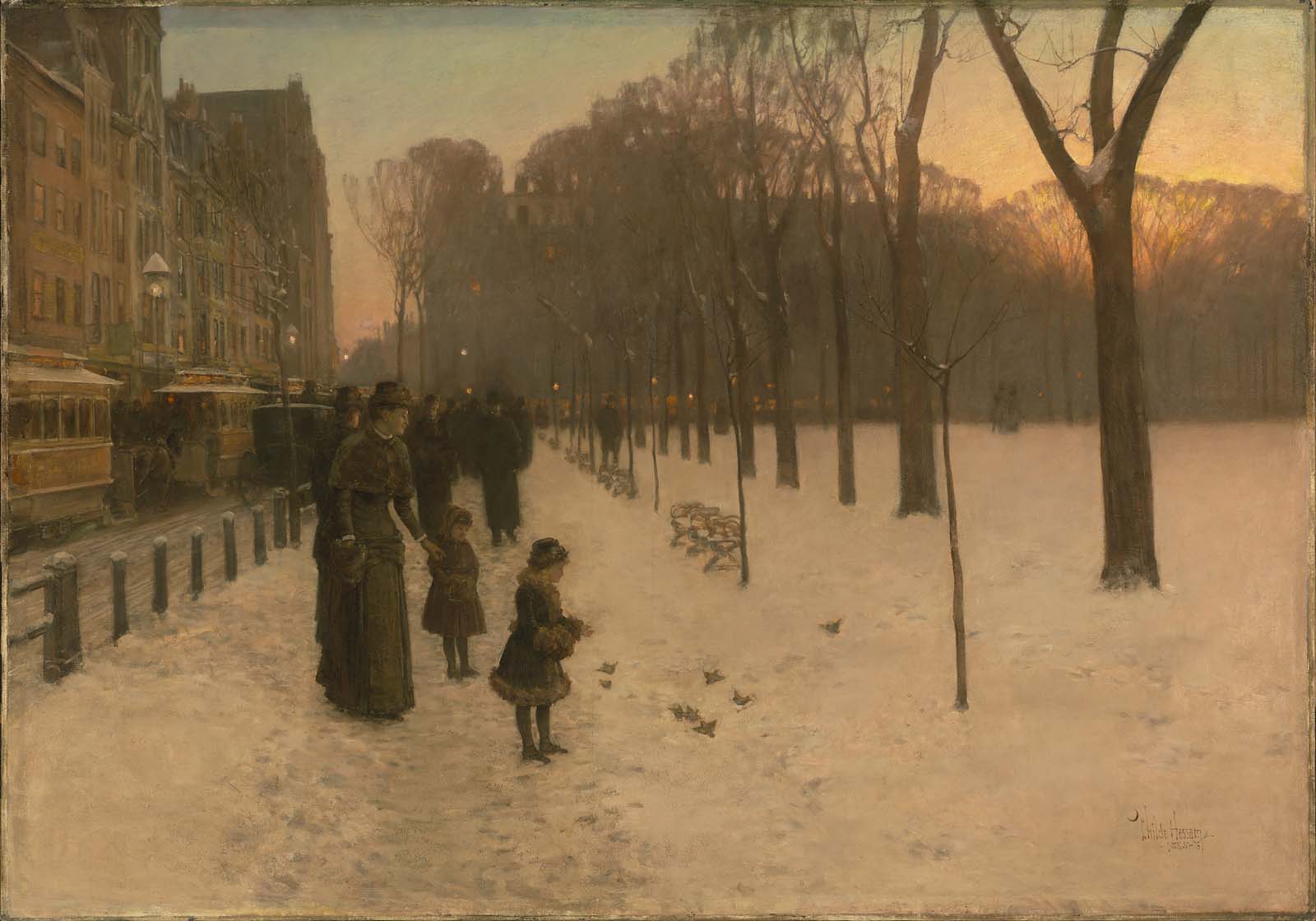 1600x1120 At Dusk (Boston Common - Boston Painting