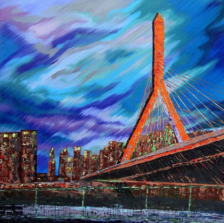 770x766 Saatchi Art Zakim Bridge - Boston Painting
