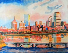 236x185 The Boston Skyline - Boston Painting