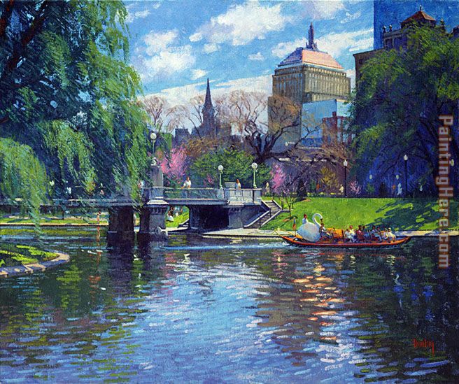 656x549 Unknown Artist Springtime,boston Public Garden Painting Anysize 50 - Boston Painting