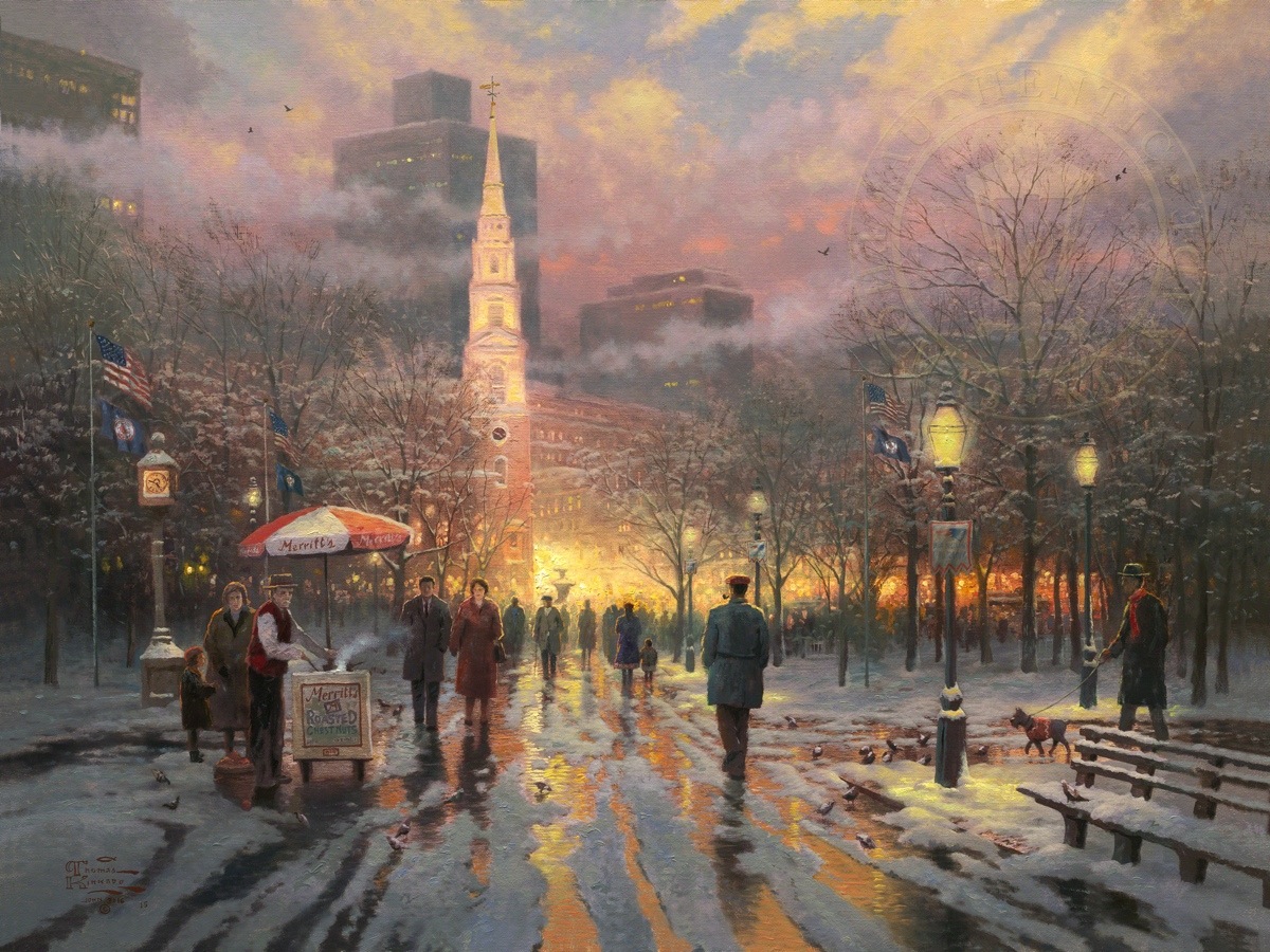 1200x900 Boston Celebration Limited Edition Art The Thomas Kinkade Company - Boston Painting