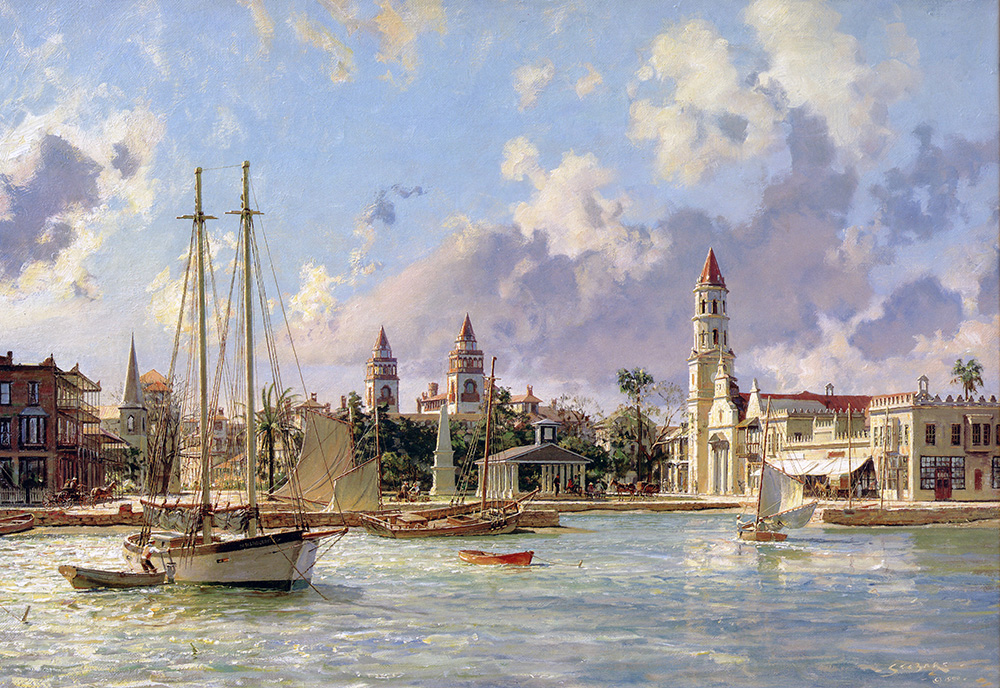 1000x688 John Stobart - Boston Painting St Augustine