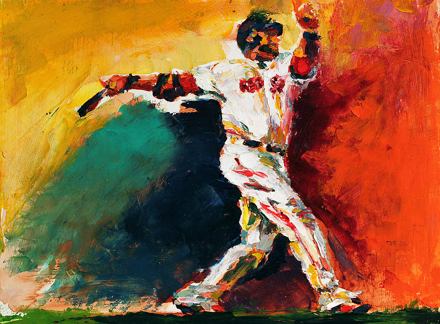900x662 Boston Red Sox Beard David Ortiz Painting By Derek Russell - Boston Red Sox Painting