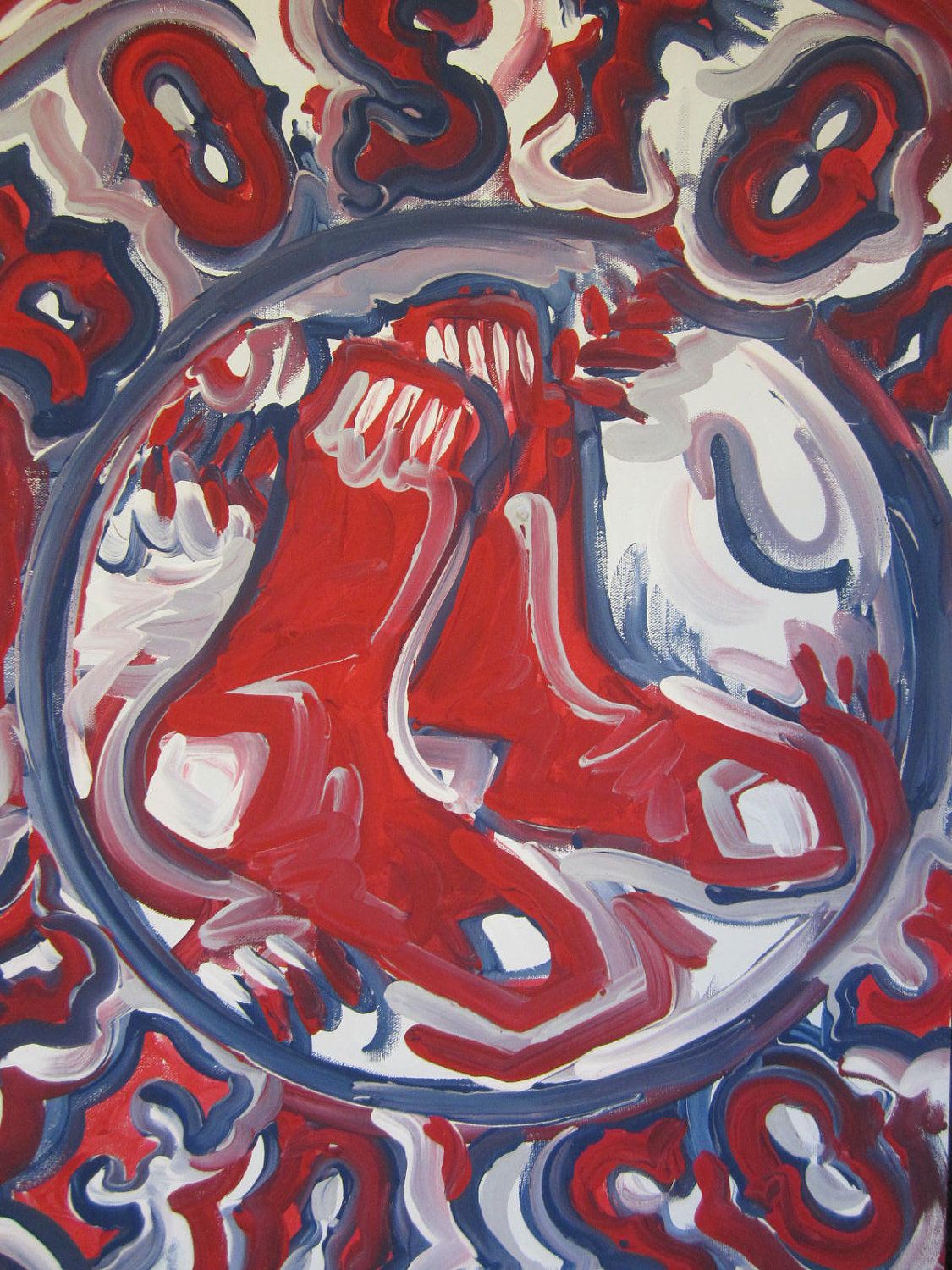 1125x1500 Boston Red Sox Painting By Justin Patten Sports Art Baseball - Boston Red Sox Painting