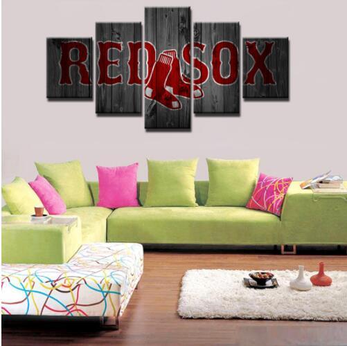 501x500 Boston Red Sox Wall Art Canvas Home Decor 5 Panel Canvas Print - Boston Red Sox Painting