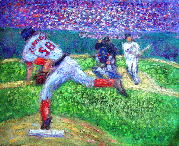 617x504 Papelbon Ends 2007 World Series Red Sox Paintings, Prints By Paulb - Boston Red Sox Painting