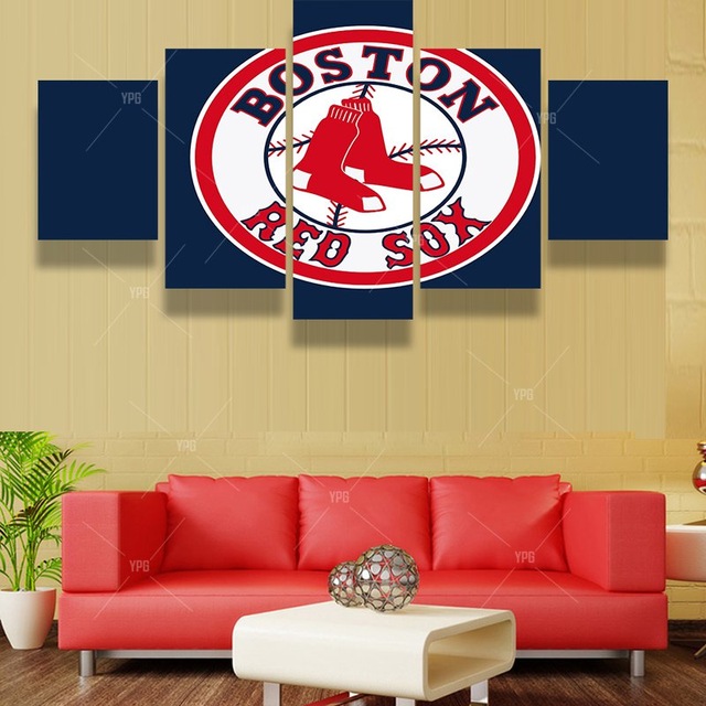 640x640 5 Panels Boston Red Sox Sports Team Fans Oil Painting For Living - Boston Red Sox Painting
