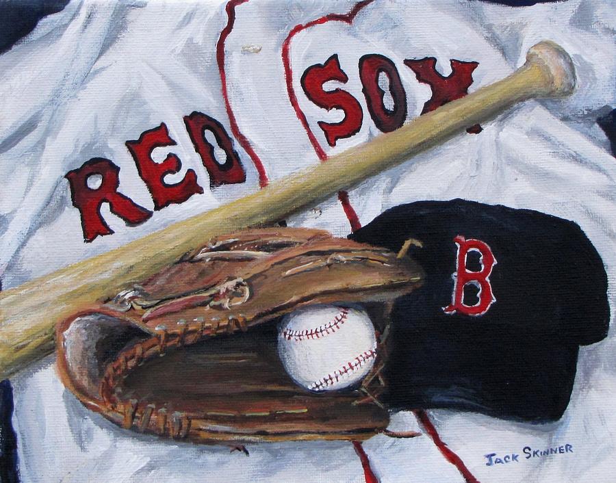 900x706 Red Sox Number Six Painting By Jack Skinner - Boston Red Sox Painting
