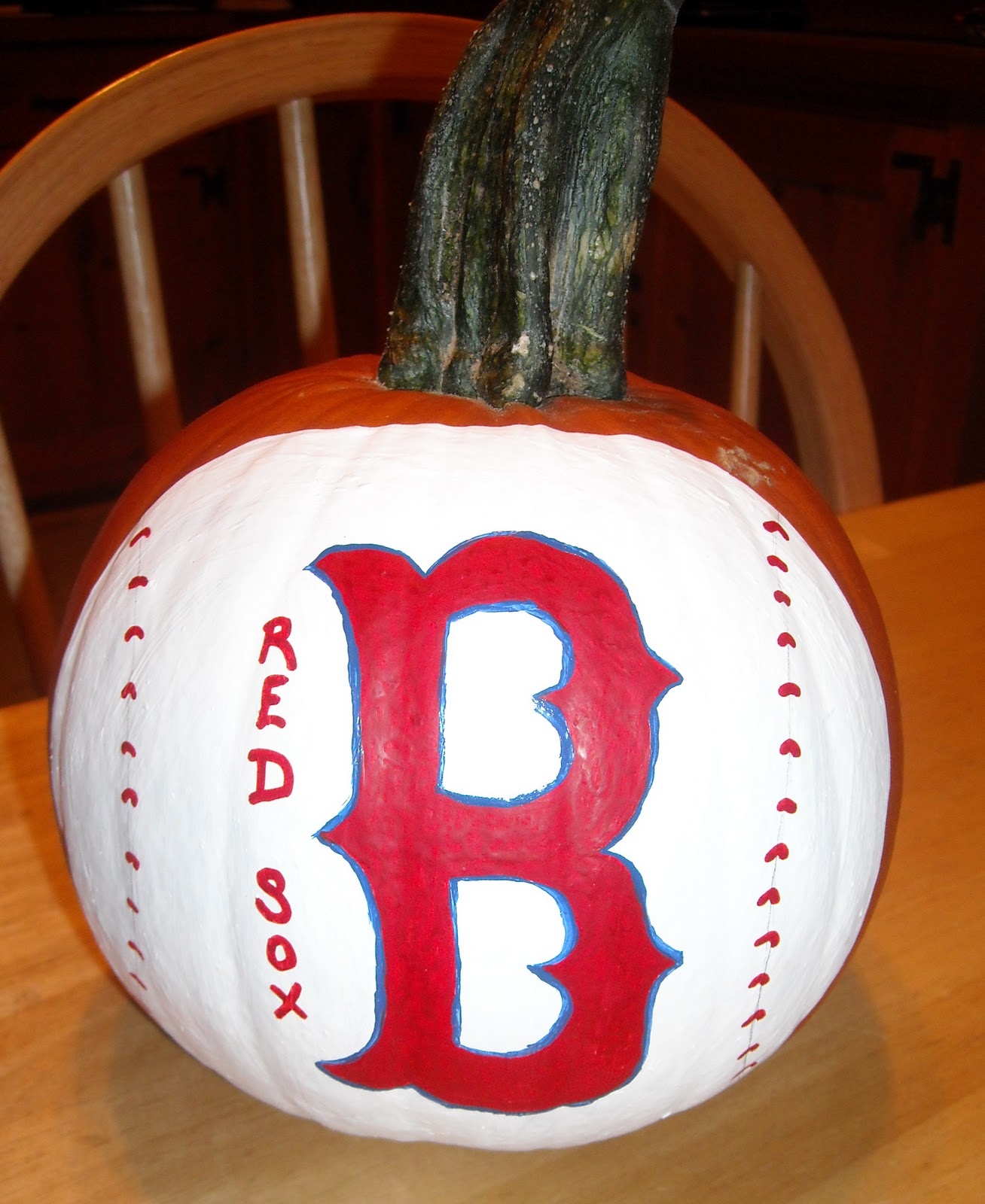 1308x1600 Babycakes Crafts Painted Boston Red Sox Pumpkin - Boston Red Sox Painting