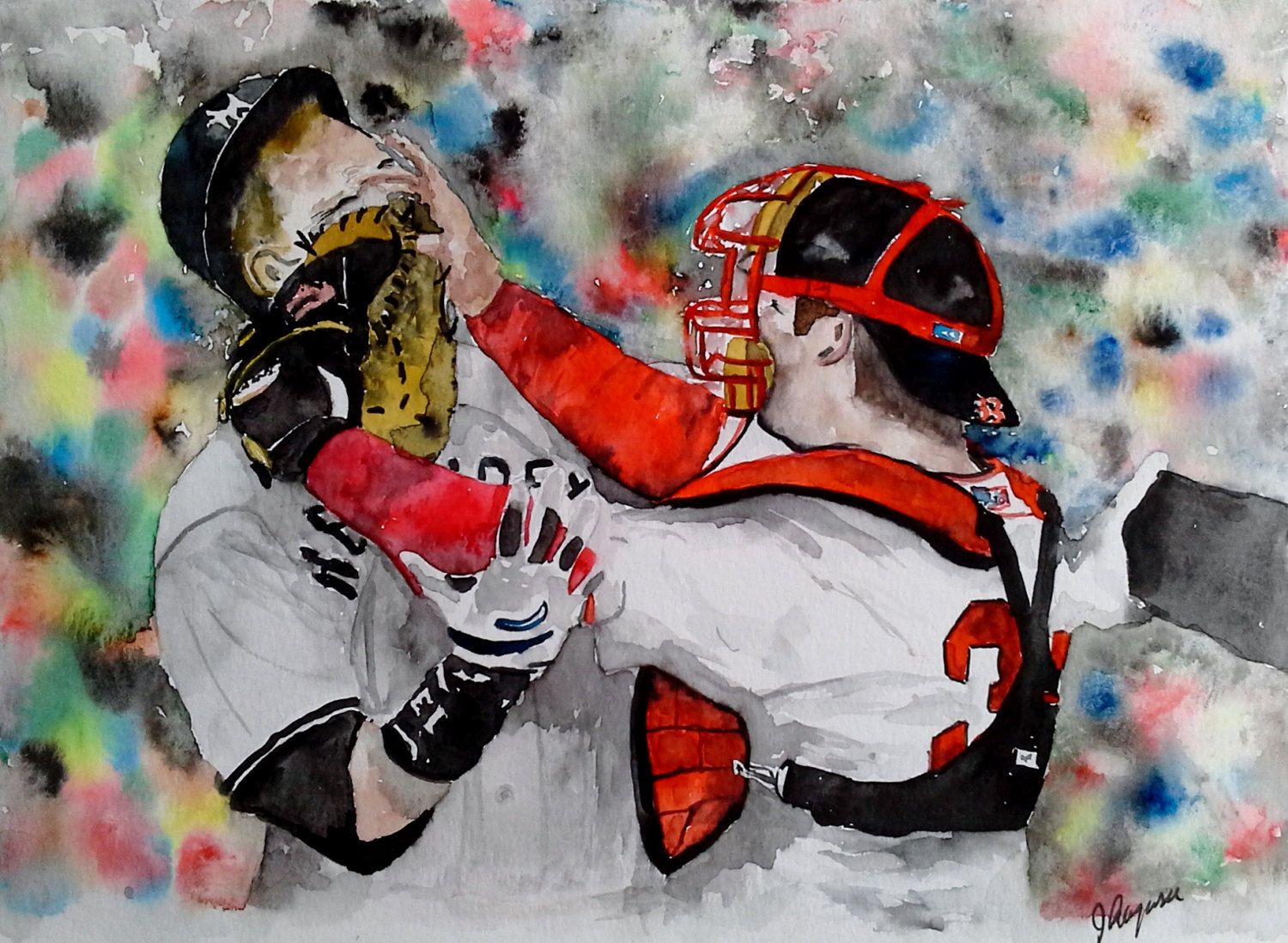 1500x1098 Boston Red Sox, Red Sox, Fenway Park Art, Boston, Original - Boston Red Sox Painting