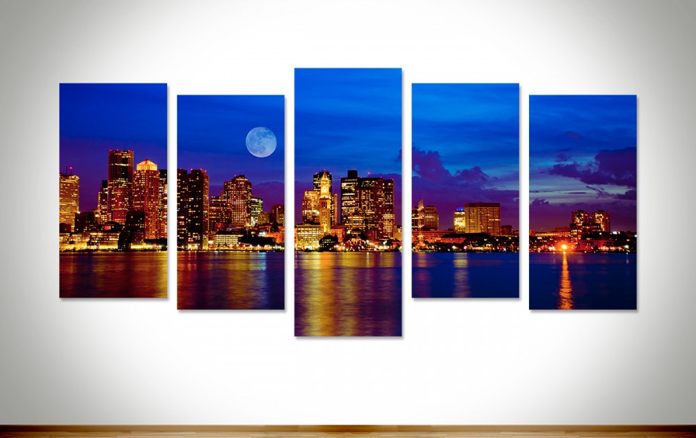 1000x630 Boston Skyline Wall Art Canvas Prints Geek Paintings - Boston Skyline Painting