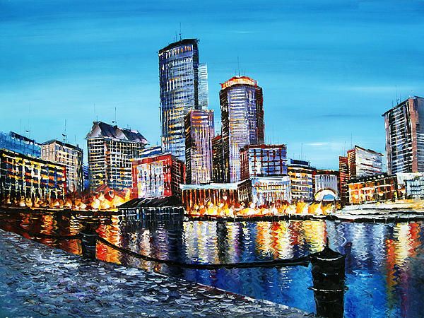 600x450 Boston Skyline Painting Boston 1 Skyline Painting - Boston Skyline Painting