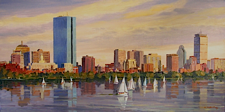 450x224 Powers Gallery - Boston Skyline Painting
