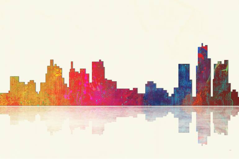 770x513 Saatchi Art Boston Skyline Painting By Marlene Watson - Boston Skyline Painting