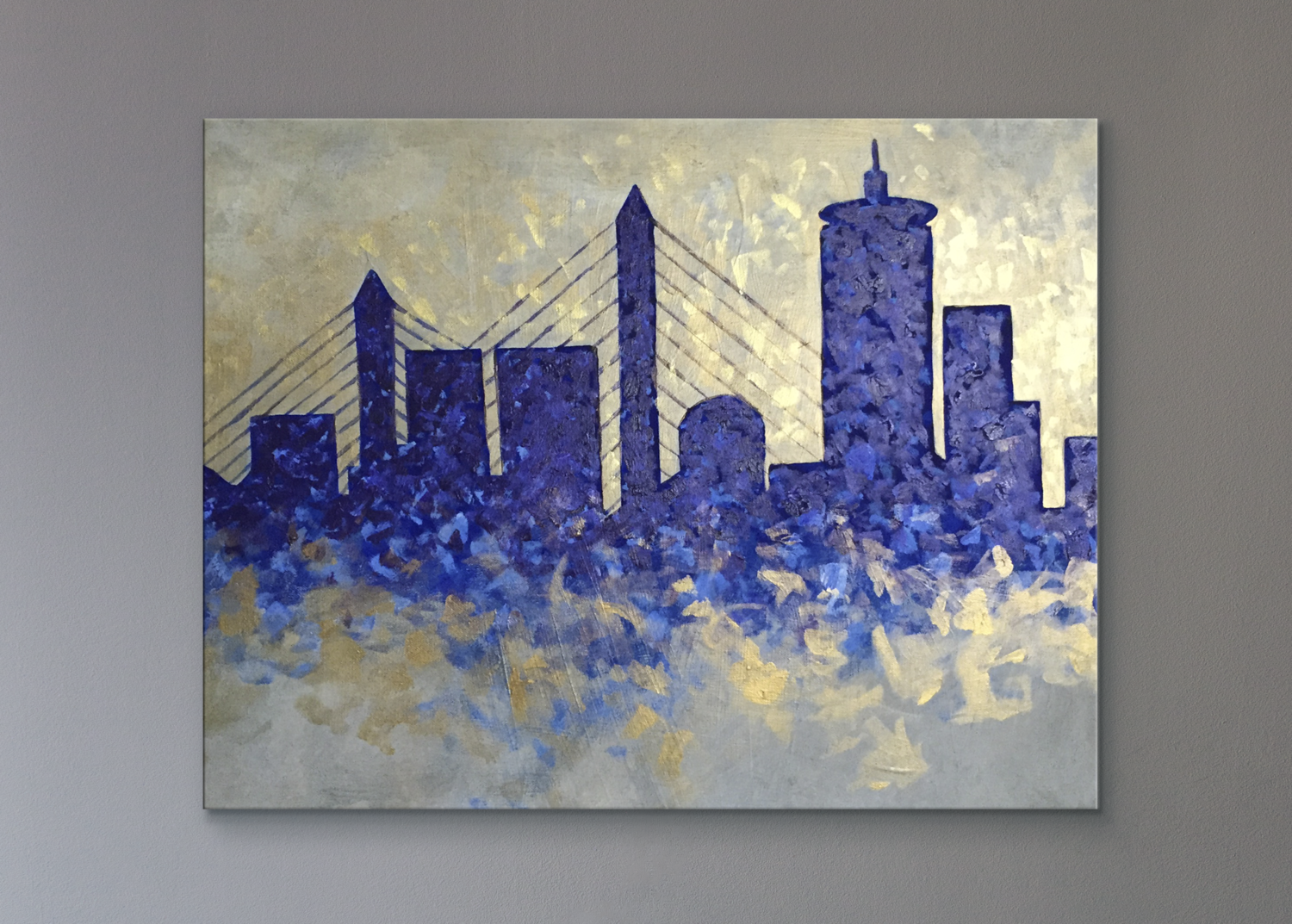 1500x1073 Boston Skyline 20x24in - Boston Skyline Painting