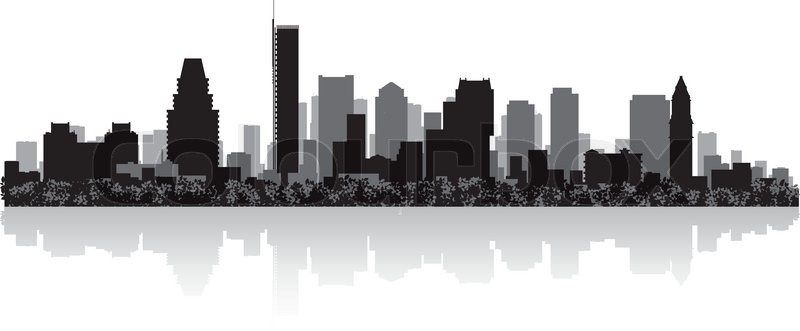 800x331 Boston City Skyline Silhouette Stock Vector Colourbox - Boston Skyline Silhouette Painting