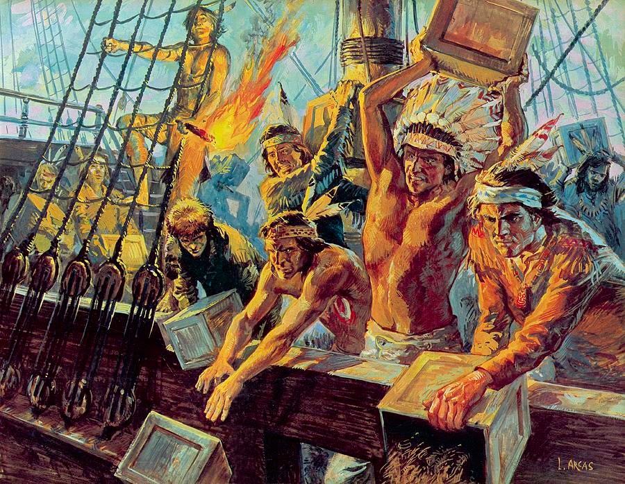 900x698 Boston Tea Party And British East India Company - Boston Tea Party Famous Painting