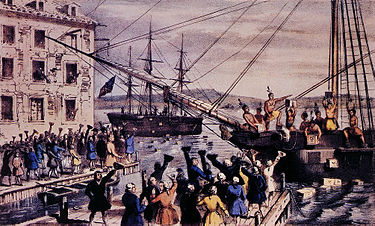 375x226 Nathaniel Currier's Iconic Portrayal Of The Boston Tea Party Old - Boston Tea Party Famous Painting