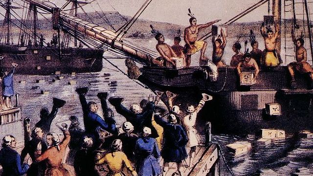 640x360 The American Revolution - Boston Tea Party Famous Painting