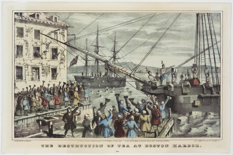 980x656 The Destruction Of Tea - Boston Tea Party Famous Painting