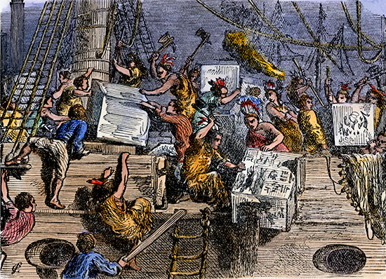 550x398 Boston Tea Party Facts, Summary, Amp Significance - Boston Tea Party Famous Painting