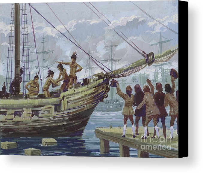 678x576 Boston Tea Party Canvas Print Canvas Art By English School - Boston Tea Party Painting