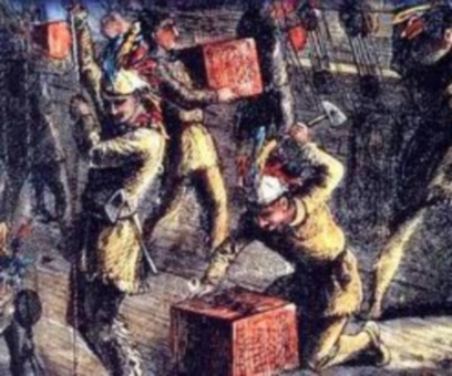 408x340 Boston Tea Party Catholic Lane - Boston Tea Party Painting