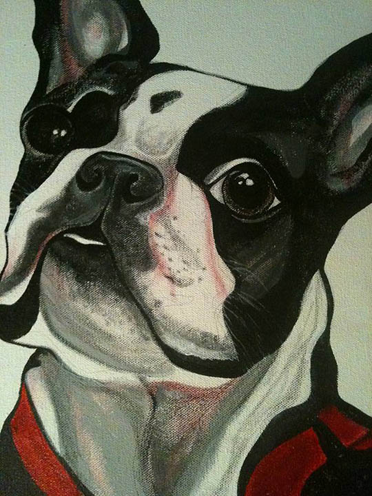 540x720 Rahni - Boston Terrier Oil Painting