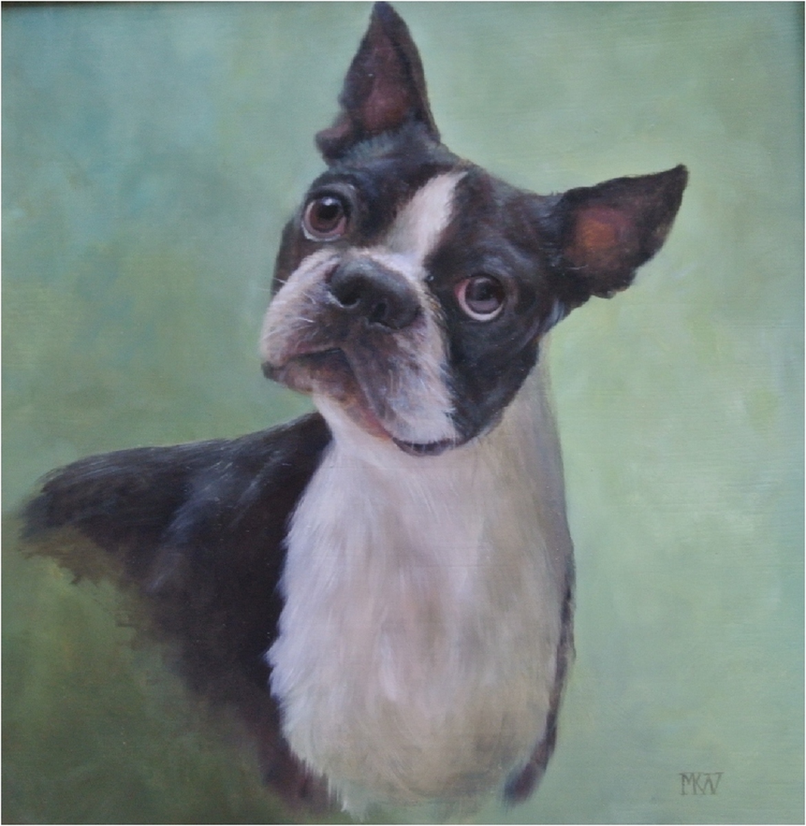 1171x1200 Animal Oil Paintings Boston By Mary Kay West Fine Art - Boston Terrier Oil Painting