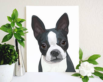 340x270 Boston Terrier Painting Animal Art Terrier Painting Terrier - Boston Terrier Painting
