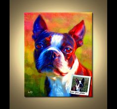 236x221 Boston Terrier Acrylic Painting Painting By Joan Kong - Boston Terrier Painting