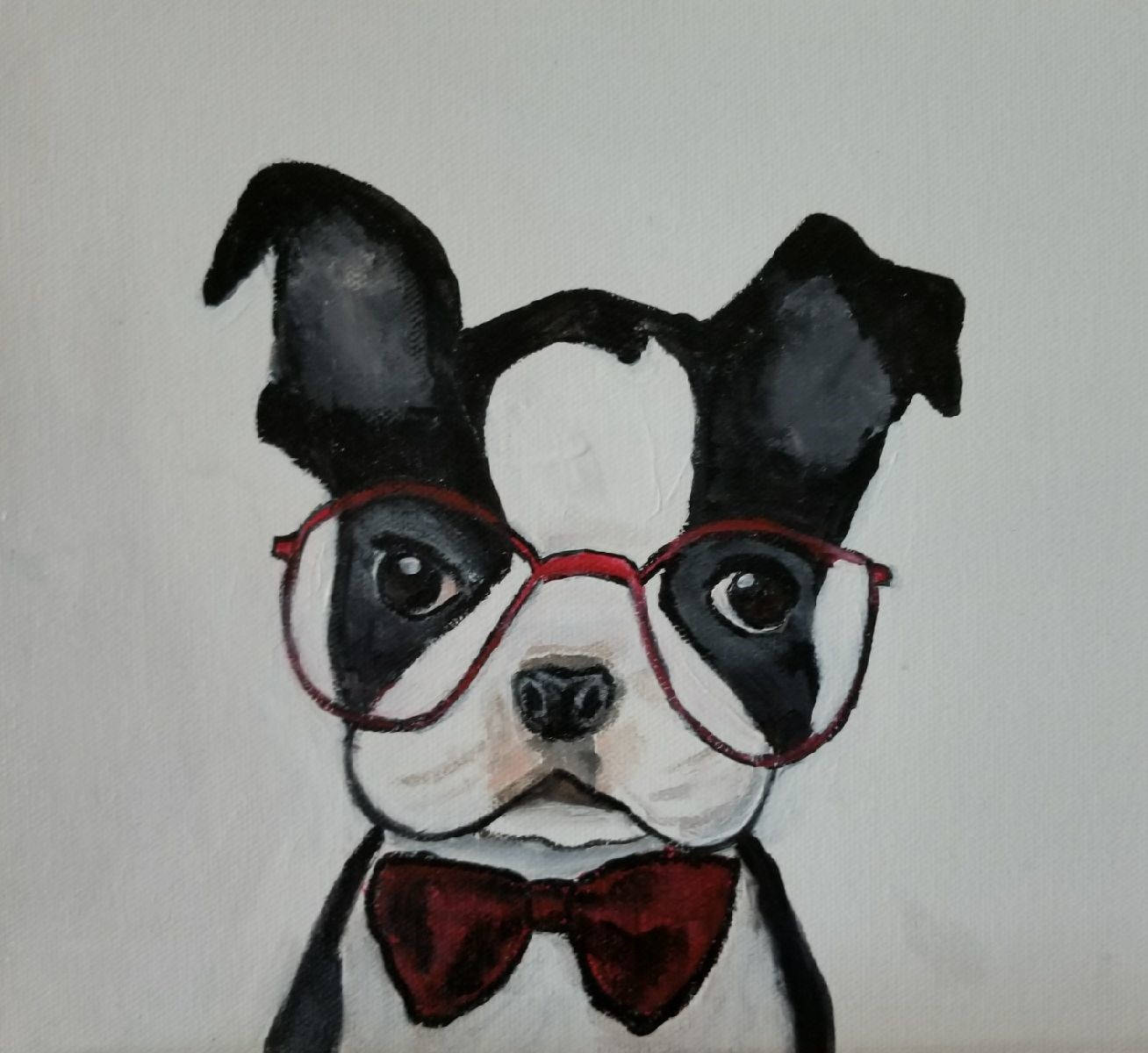 1308x1200 Art Print - Boston Terrier Painting