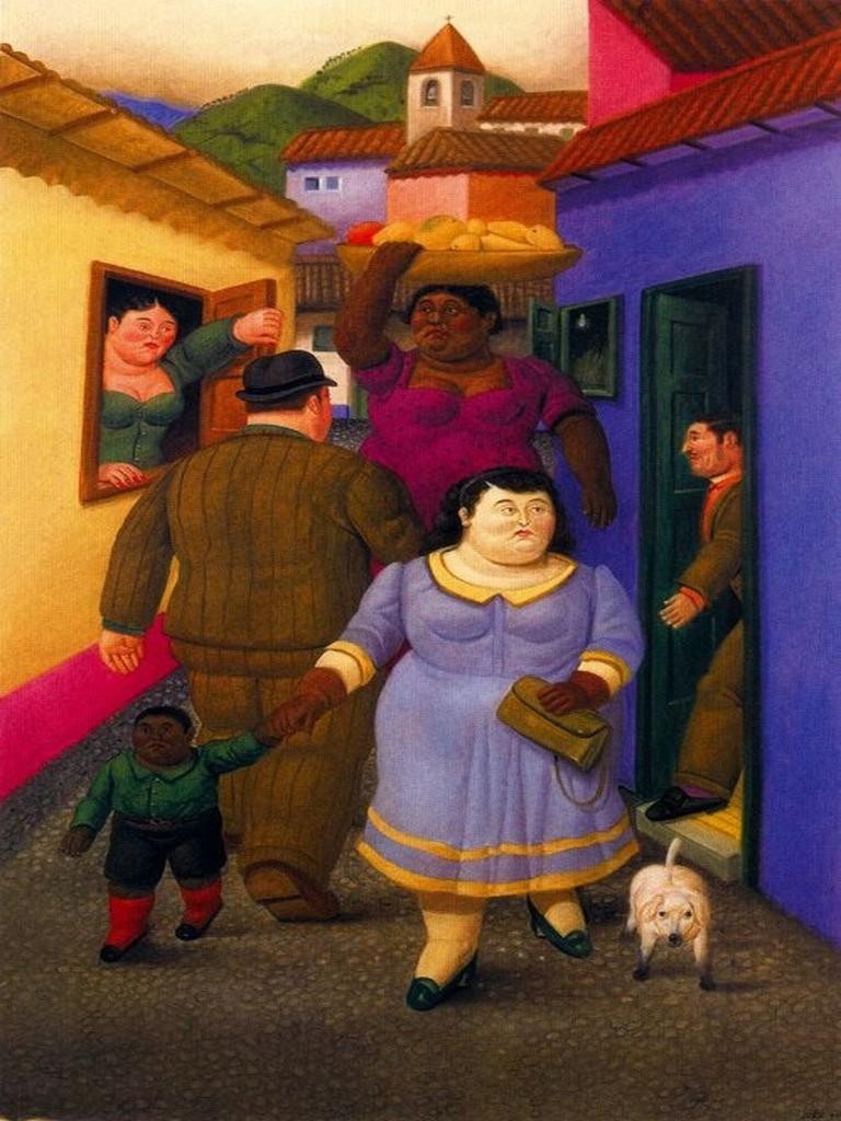 768x1024 Fernando Botero La Calle Painting Best Paintings For Sale - Botero Painting